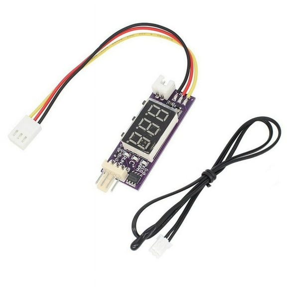 DC 12V 4 Wire PWM Fan Temperature Control Governor Temperature Speed Digital Display Support 3A Fan On/Off Control,1 x Fan temperature control regulator 1 x large black spot probe cable,