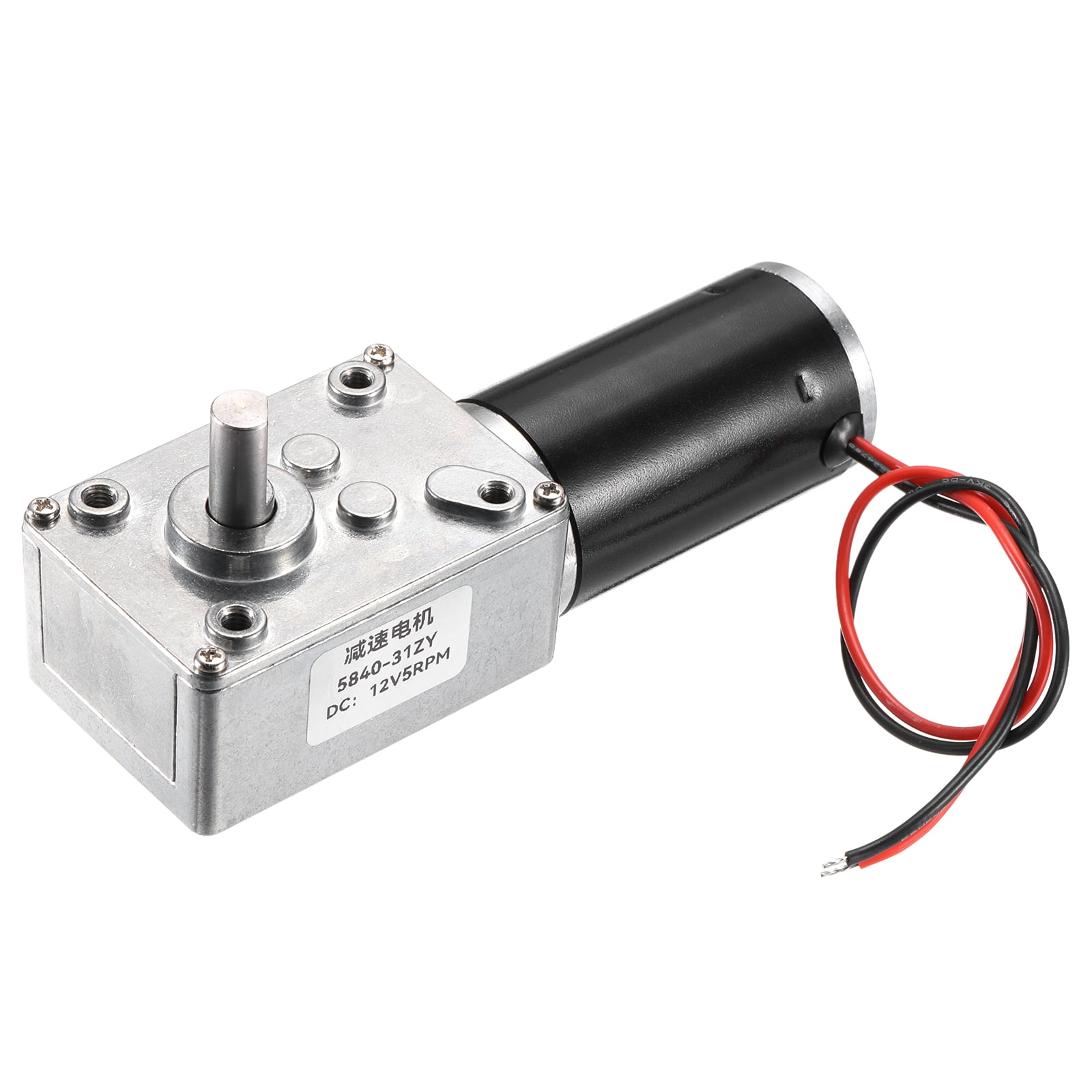 DC 12V 5 RPM Worm Geared Motor 8mm D Shape Shaft High Torque Gear Box ...
