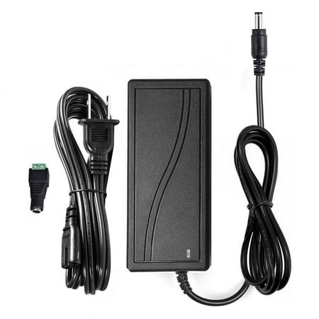 DC 12V 5A 60W Power Supply Adapter Converter, AC 100-240V Input Convert to DC 12 Volt 5 Amp 60 Watt Transformer with 5.5mm X 2.1mm DC Output Jack, USA Wall Plug Driver for 5050 3528 LED Strip Lights