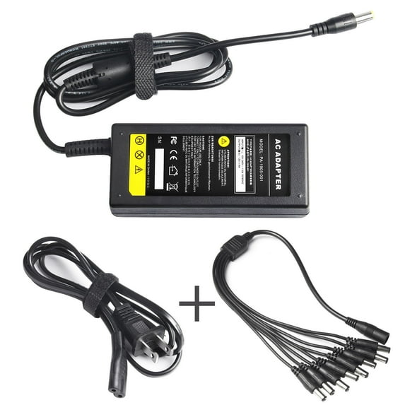 DC 12V 5A Power Supply For CCTV Security Camera DVR & 8 Splits Defender Cable US