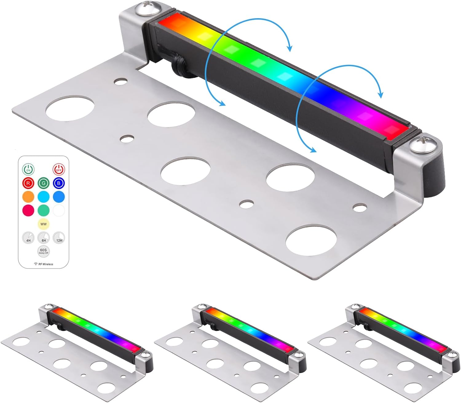 DC 12V 7 Inch LED Hardscape Paver Light RGBW 2W Retaining Wall Lights