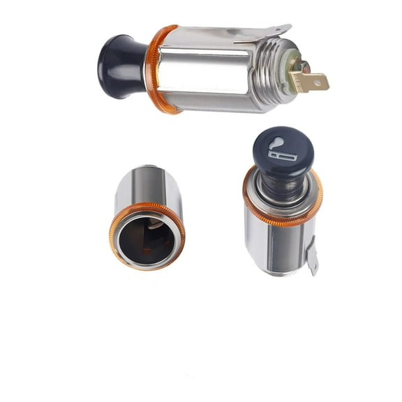 DC 12V Car Cigarette Lighter Socket Assembly with Eject Button,Cigarette Lighter Plug Replacement Accessory Push Button for most Cars Boats