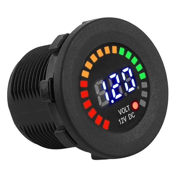 DC 12V Car Voltmeter with LED Digital Display Panel, Universal Waterproof Voltage Meter with Terminals for Truck ATV UTV Boat Marine Vehicle Motorcycle