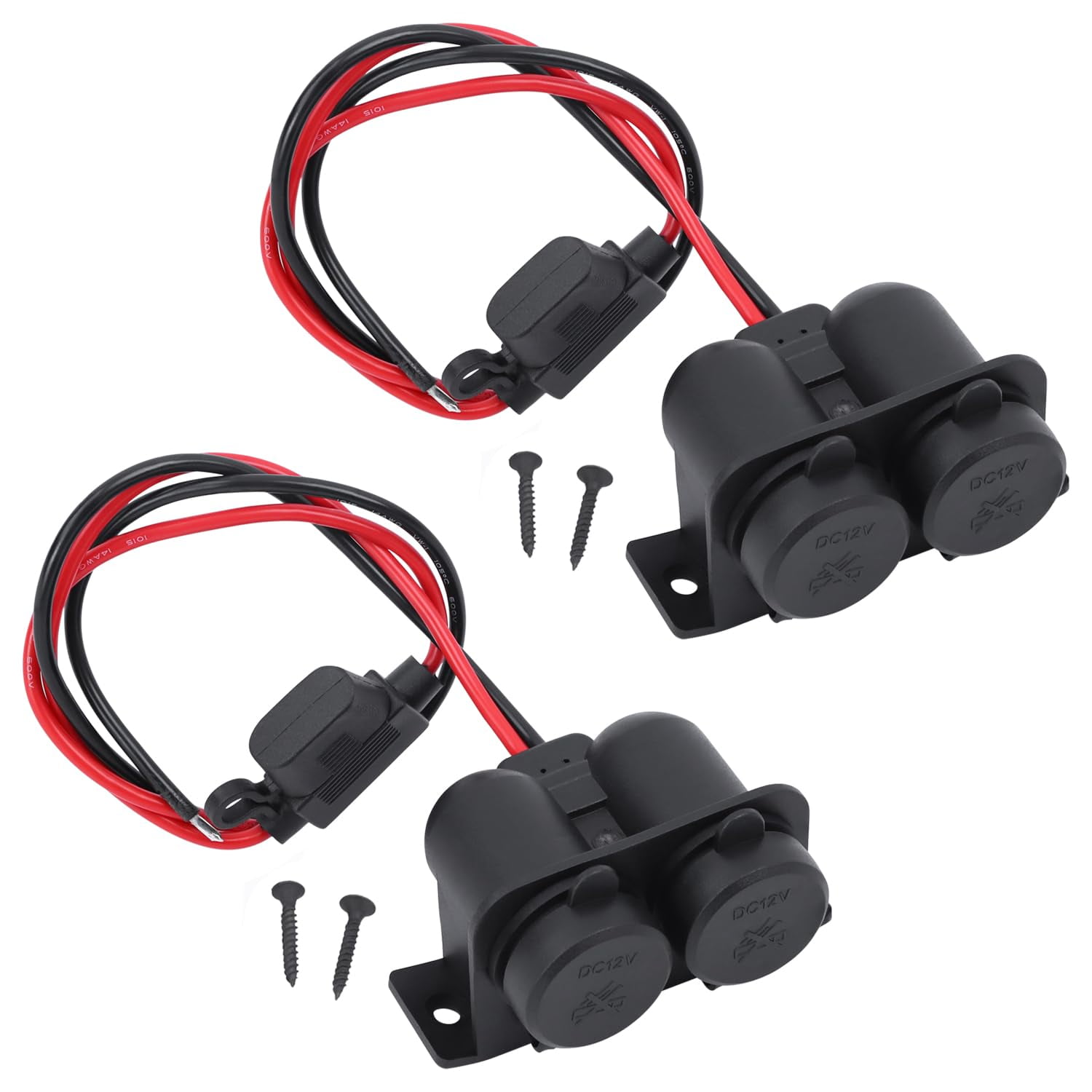 12v cigarette lighter fuse DC 12V Cigarette Lighter Socket with Blade Fuse 15A, 2 Socket Cigarette  Lighter Splitter Female, Power Outlet Waterproof Cable Plug for RV Boat  Truck Cooler Dash Cam