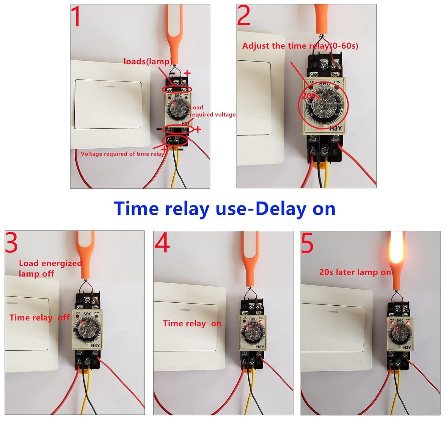 DC 12V Delay Timer Time Relay 0-60S DPDT 8-Pin with Base Socket ...