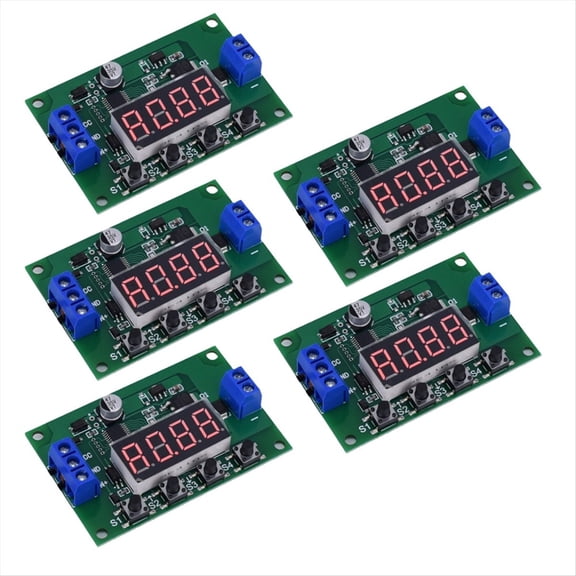 DC 12V LED Digital Cycle Time Delay Relay Module Trigger Delay Switch Countdown Timer Timming Relay Board 5pcs,5 x Timing relay