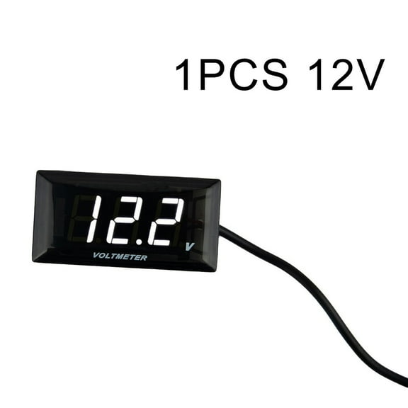 DC 12V LED Digital Monitor Volt Meter Display Battery Gauge Voltage white