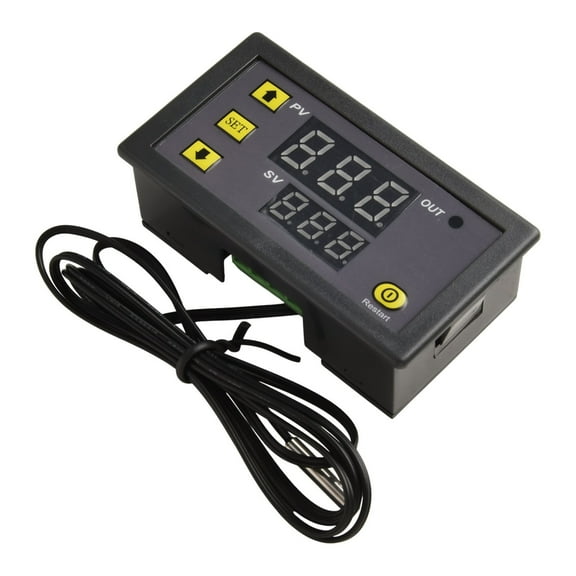 DC 12V LED Digital Thermostat Temperature Controller with Sensor, -50 to 120C Range, 20A Relay Output for Industrial Automation and Control Systems
