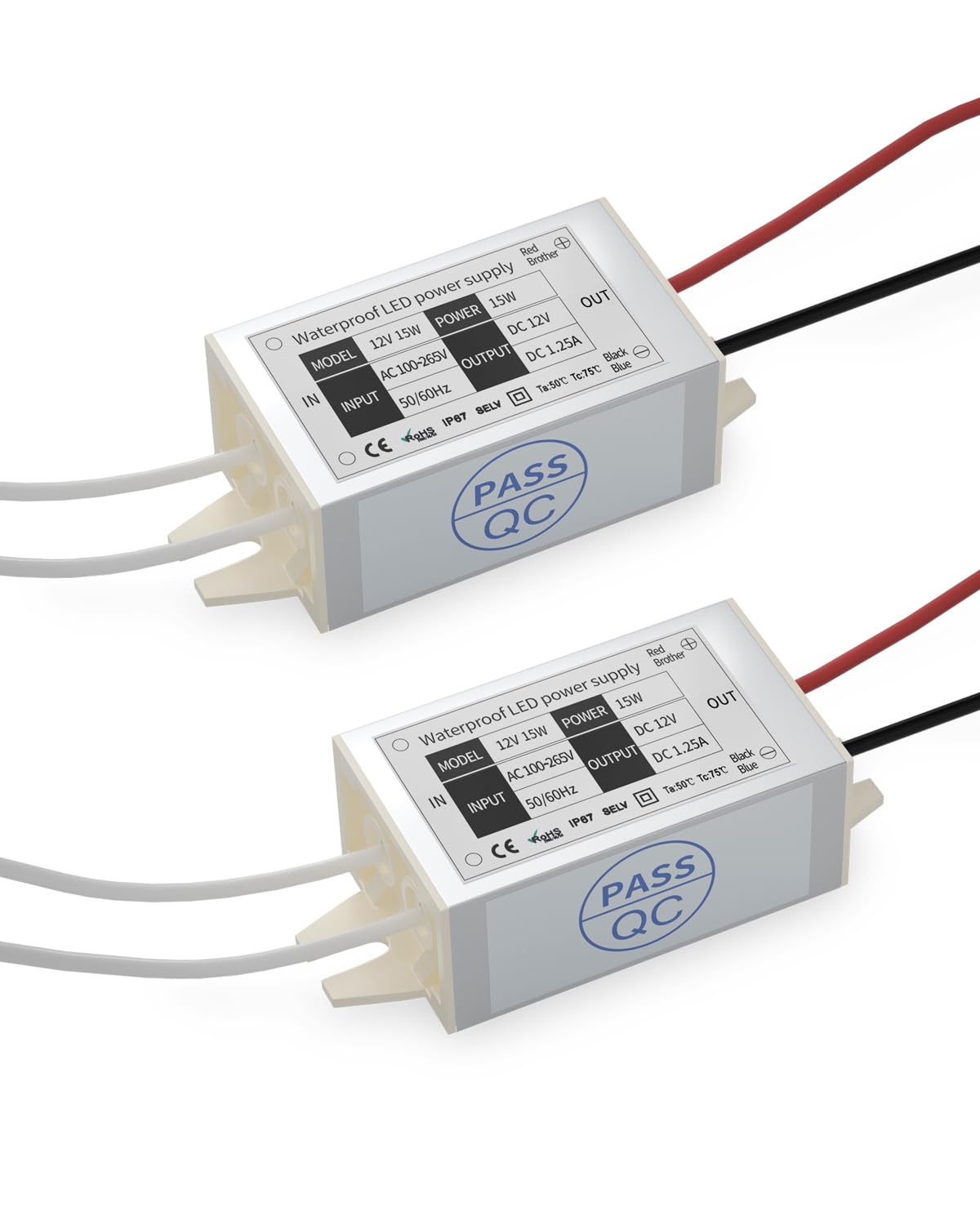 DC 12V LED Power Supply Driver Transformer 15W Waterproof IP67 120VAC