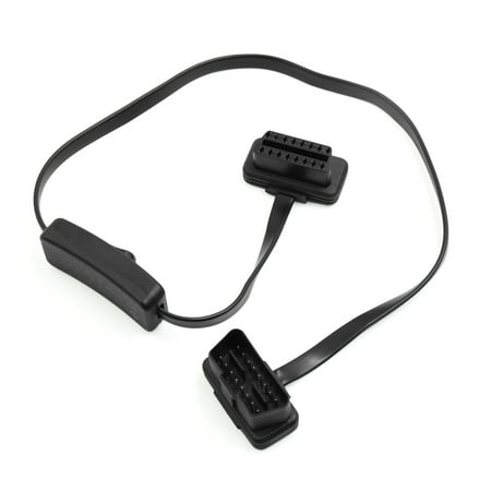 DC 12V OBD2 16 Pin Diagnostic Adapter Cable Connector w/ Switch for Car