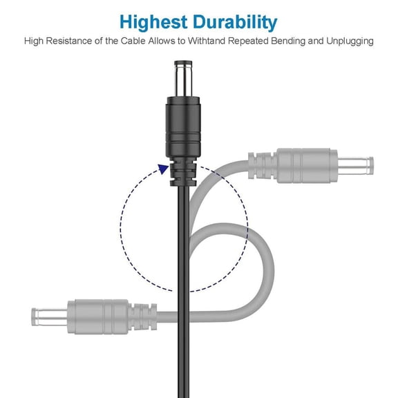 DC 12V Power Extension Cable 5 Meter, 5.5mm x 2.1mm Male to Female Cord for CCTV Camera LED
