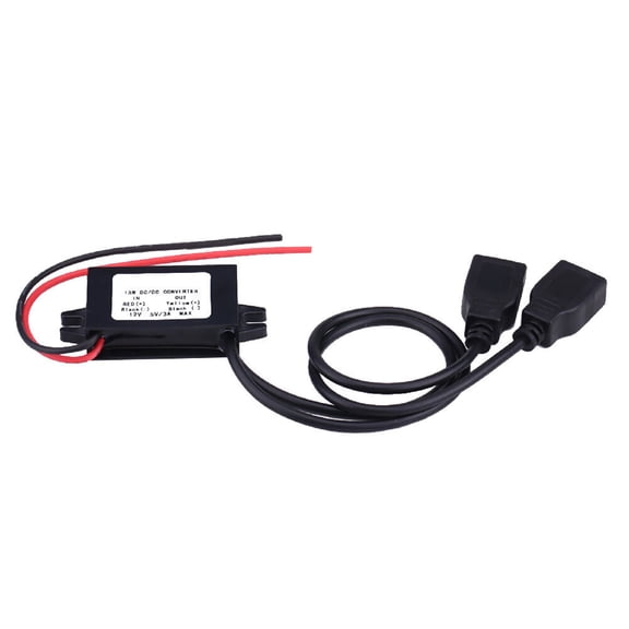 DC 12V To DC 5V3A Dual USB Charger Adapter Power Converter Module For Car