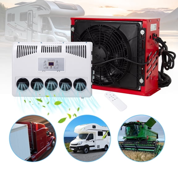 DC 12V Truck Air Conditioner Split AC Kit for Semi Trucks Bus RV Caravan 11000BTU