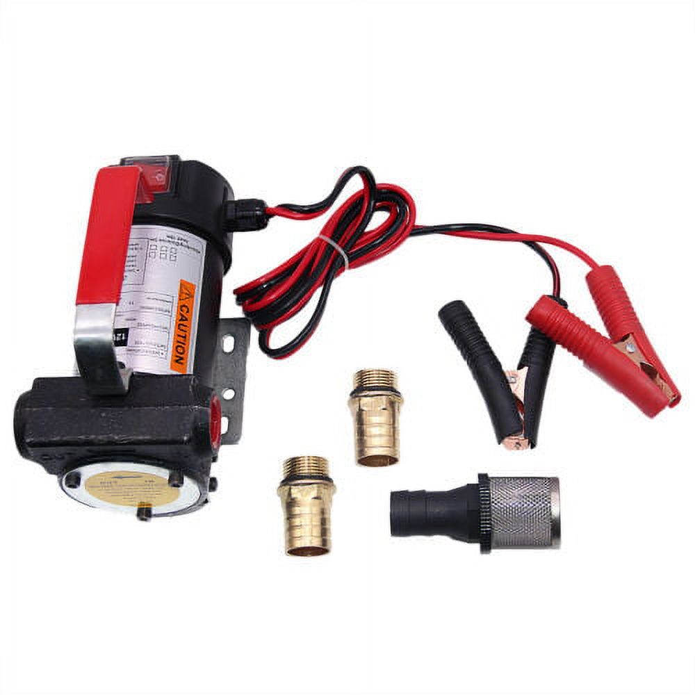 STARK USA 12-Volt Electric Pump Fuel Transfer 12-Volt Diesel Oil Gasoline Kerosene Gas Nozzle 21114