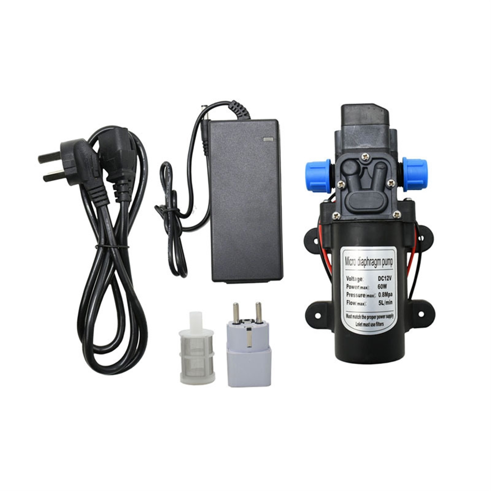 DC 12Volt 60W High Pressure Water Pump Diaphragm Pump For Car Wash Water Gun Garden Irrigation