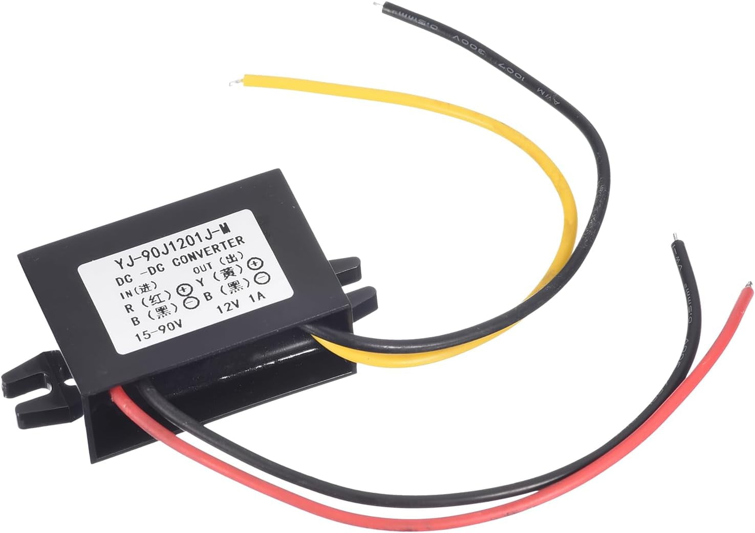 DC 15V90V to DC 12V 1A 12W Power Converter Transformer ABS Plastic