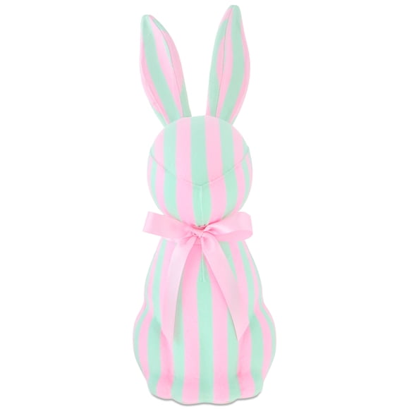 Striped Bunny Tabletop Decoration, Mint Green and Pink, 16", Easter by Way To Celebrate