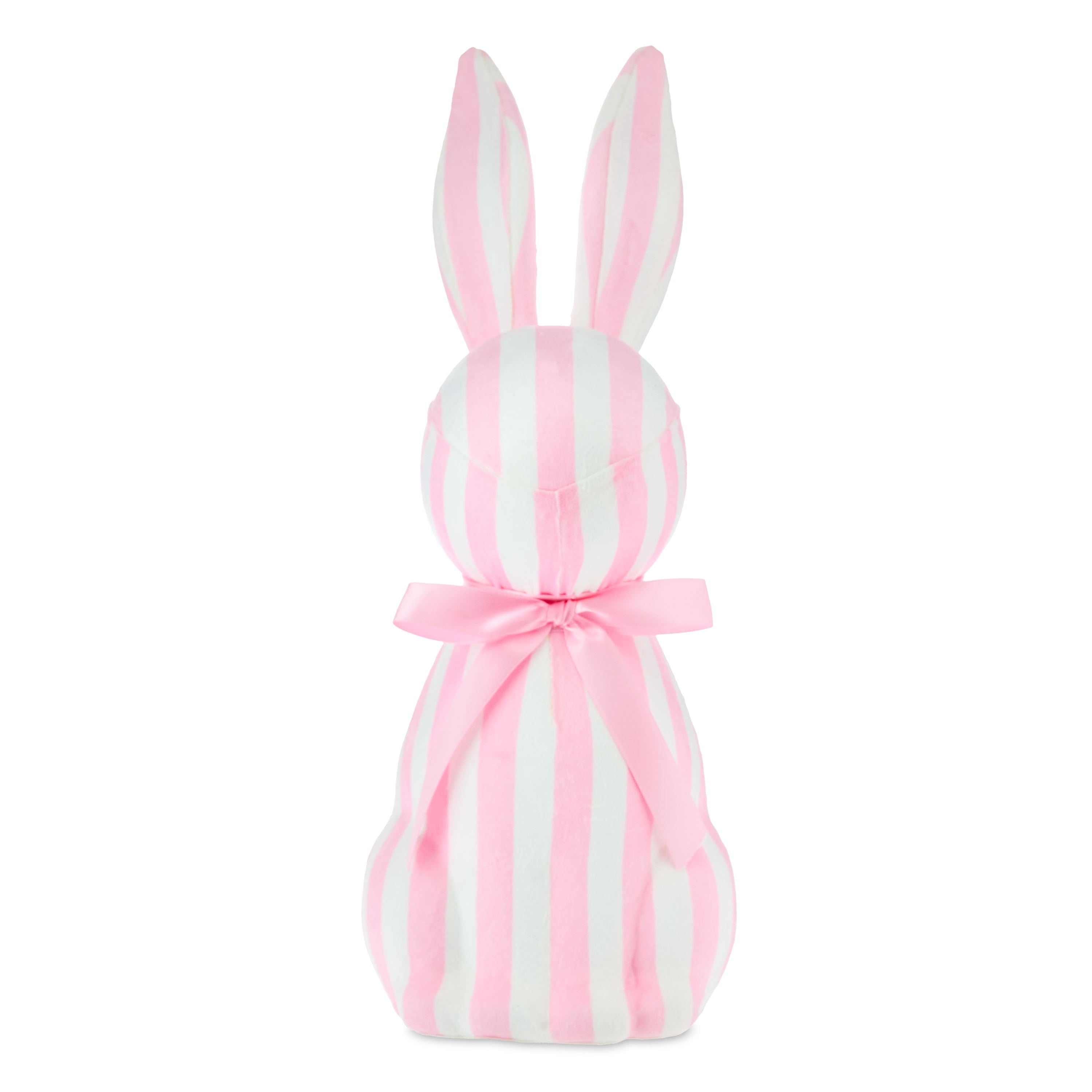 Striped Bunny Tabletop Decoration, Pink and White, 16", Easter by Way To Celebrate