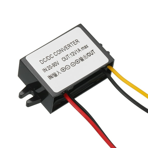 DC 20-90V to DC 12V Power Converter 1A 12W Step Down Converter Voltage Reducer Waterproof Transformer Power Supply Module Power Adapter for Car Truck Solar System