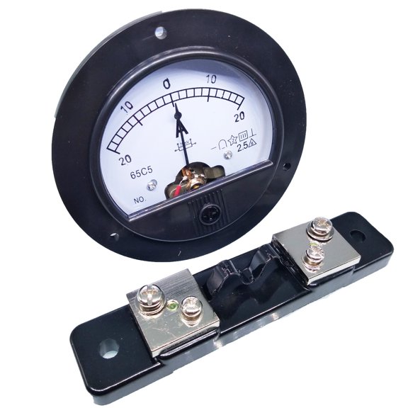 DC -20A - +20A Analog AMP Current Needle Panel Meter Ammeter and Shunt