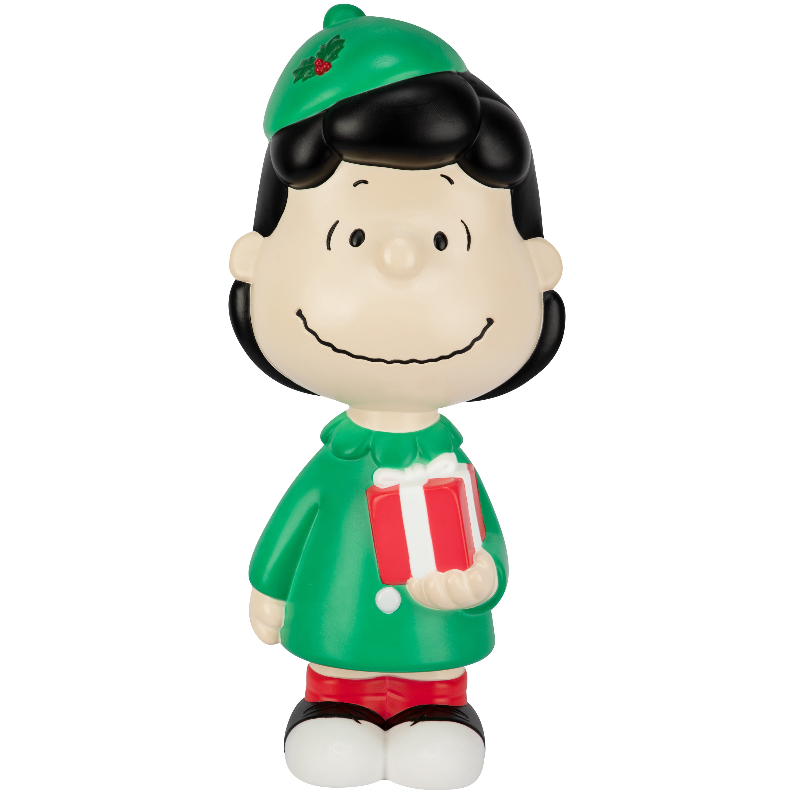 Christmas Lighted Blow Mold Decor Lucy with Present Peanuts 22 in