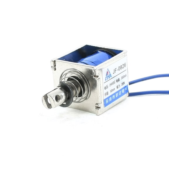 Unique Bargains DC 24V 350mA Push Pull Type Open Frame Solenoid Electromagnet 10mm 20N 4.4LB