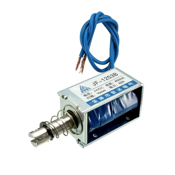 DC 24V 450mA 9.6W 42N 10mm Pull Push Type Linear Motion Solenoid Electromagnet