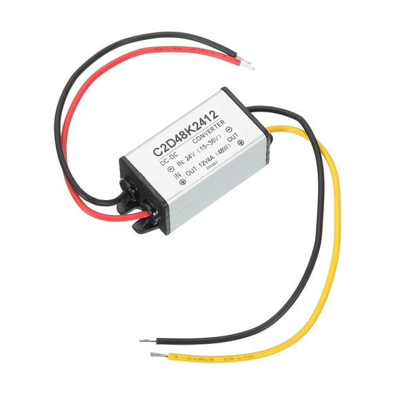 DC 24V to DC 12V Power Converter 4A 48W Step Down Converter Voltage Reducer Waterproof Transformer Power Supply Module Power Adapter for Car Truck Solar System