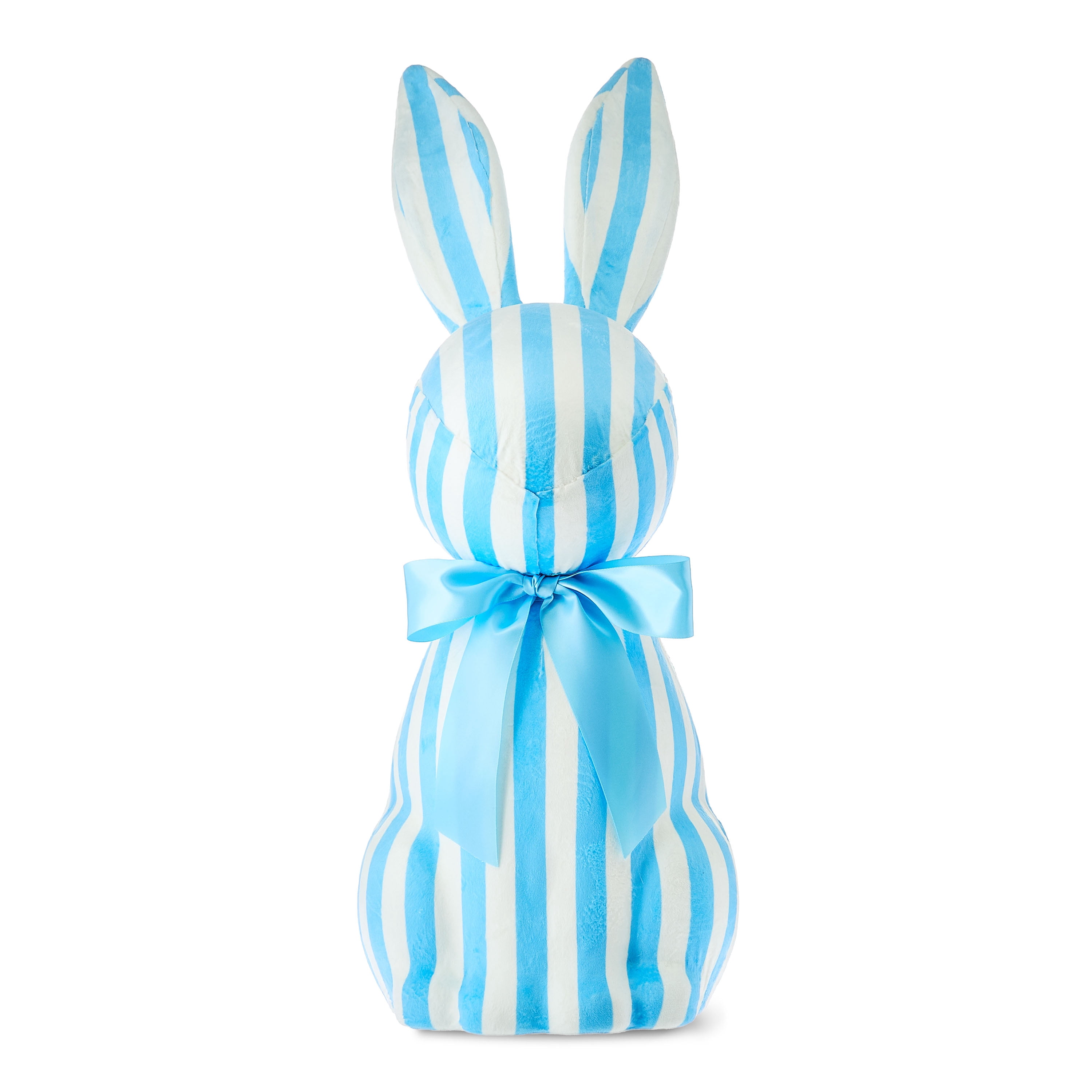Jumbo Striped Bunny Tabletop Decoration, Blue and White, 27", Easter by Way To Celebrate