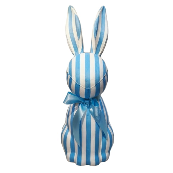 Striped Bunny Tabletop Decoration, Blue and White, 27", Easter by Way To Celebrate