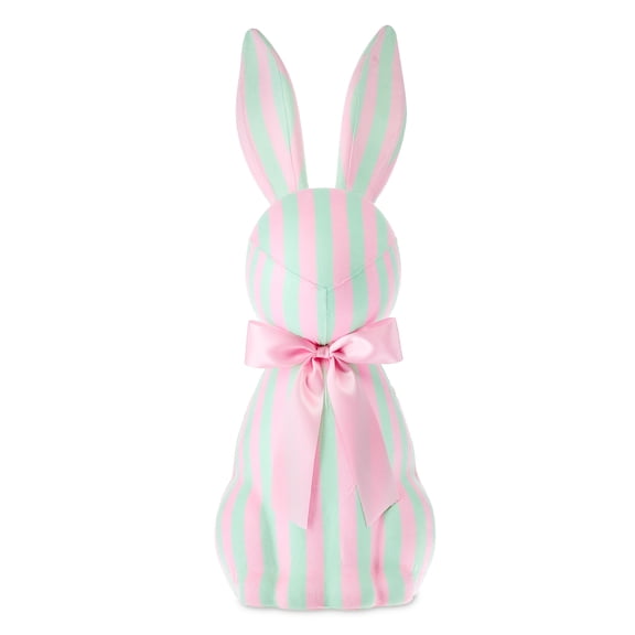 Jumbo Striped Bunny Tabletop Decoration, Mint Green and Pink, 27", Easter by Way To Celebrate