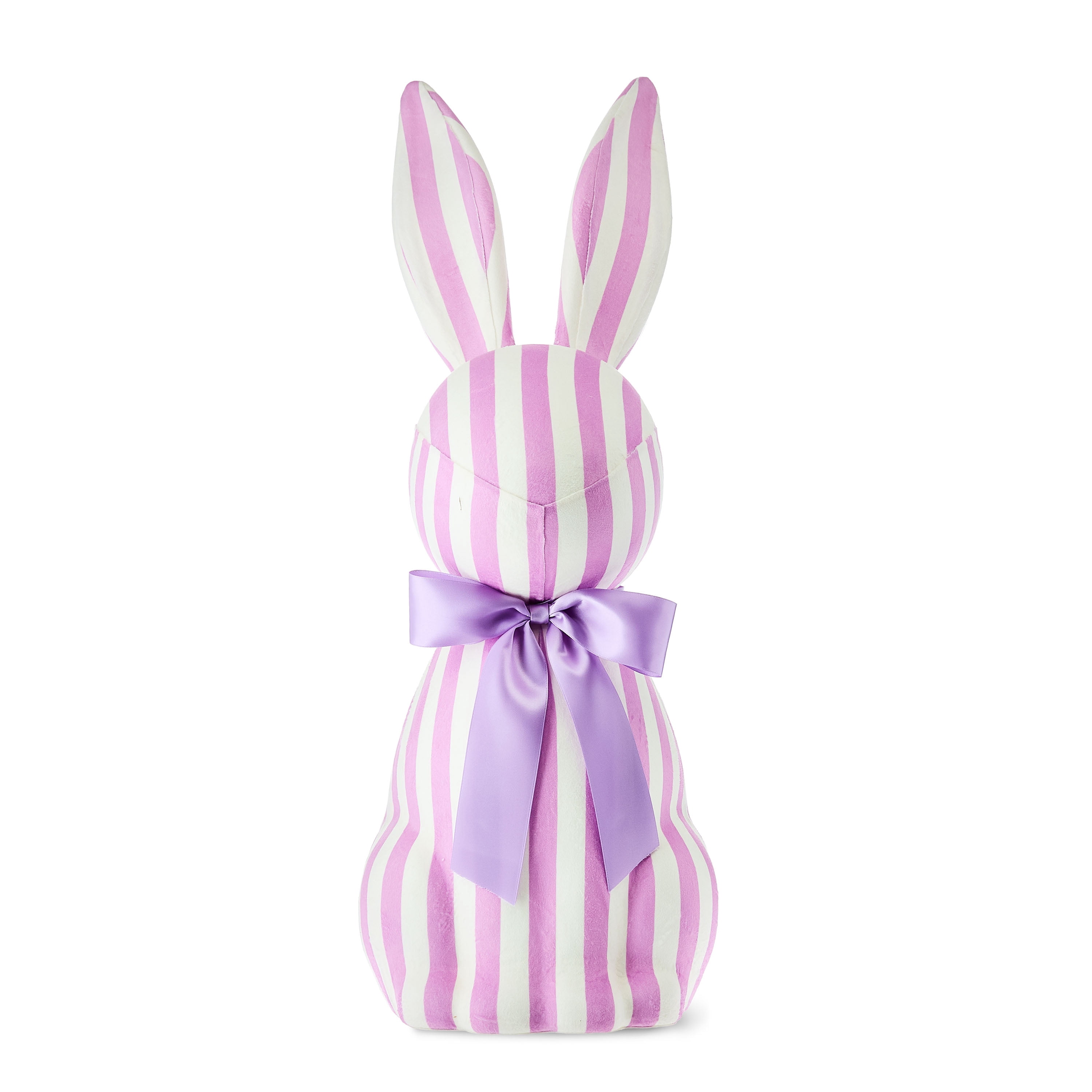 Jumbo Striped Bunny Tabletop Decoration, Purple and White, 27", Easter by Way To Celebrate