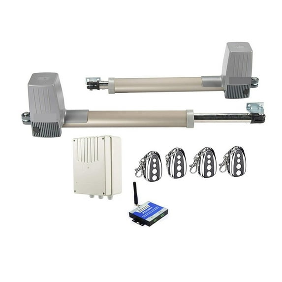 DC 300KG 2.5Meter Double Arm Solar Gate Actuator Auto Swing Door Operator Electric 24vdc Swing Gate Opener