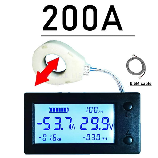 DC 300V ± 50A 100A 200A 400A Battery Monitor digital Voltage current