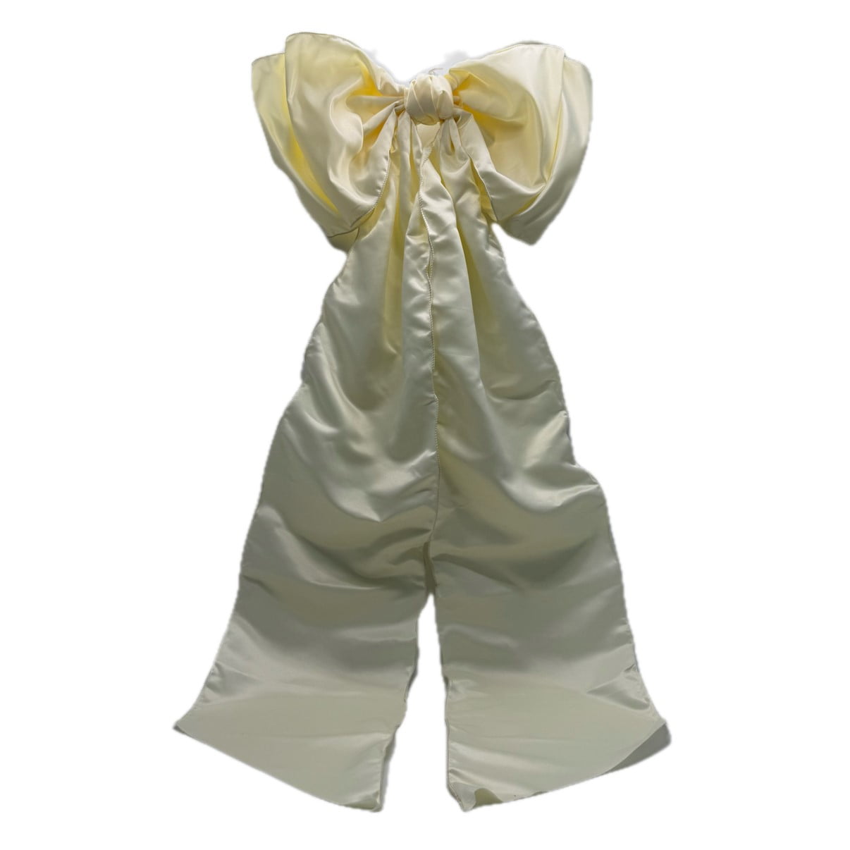 Ivory Jumbo Satin Christmas Tree Topper Bow, 22"x56", by My Texas House