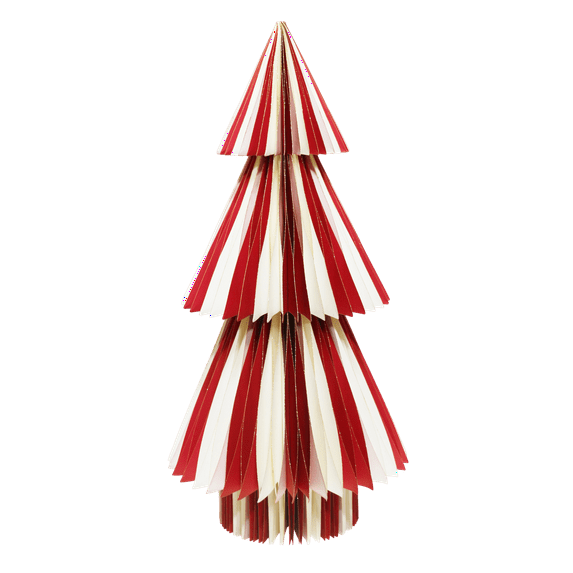 Honeycomb Paper Tree Christmas Decoration, Red and White, 35", by Holiday Time