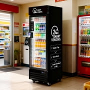 DC-360D Combo Vending Machine,Smart Refrigerated Vending Machine with Touch Card Reader Black
