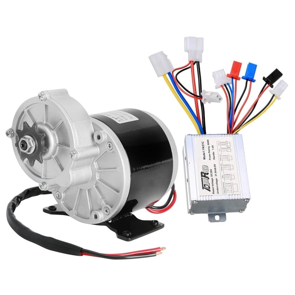 DC 36V 350W Brush Motor 2750RPM Gear Reduction 410 9T Modification Motor w/ Speed Controller for Electric Bicycles Ebike Scooter ATV UTV Quad Go Kart Moped Buggy Dune Tricycle 4 Wheeler