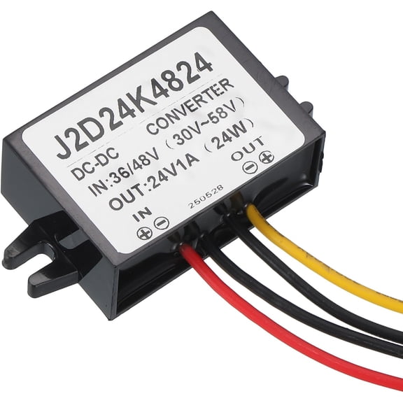 DC 36V/48V to 24V Power Converter 1A 24W Step Down Adjustable Voltage IP67 Waterproof Transformer Supply Module Adapter for Car Truck Solar System -