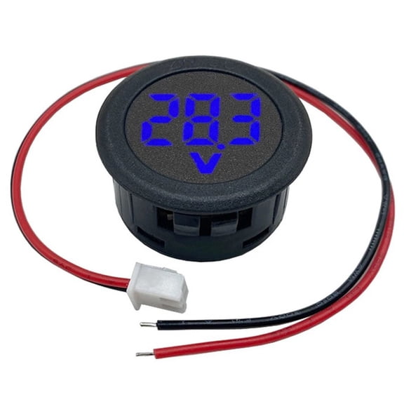 DC 4-100V Digital Display Round 2-wire Voltmeter DC Digital Car Current Meter