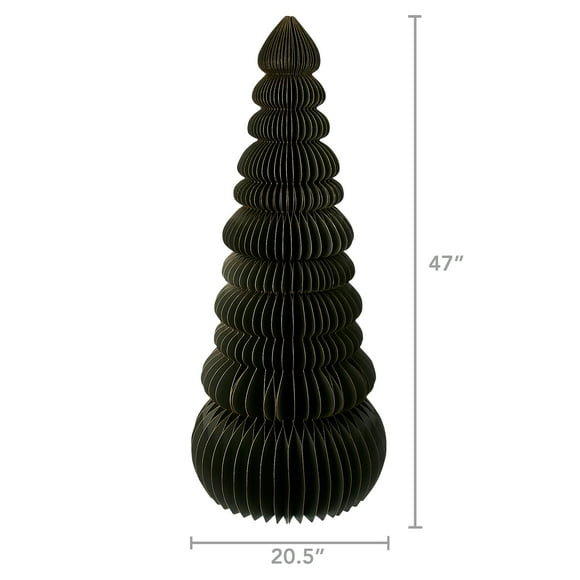 Honeycomb Paper Tree Christmas Decoration, Green, 47", by Holiday Time