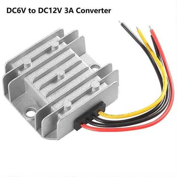 DC 5-11V to 12V Step-Up Power Converter 3A 36W Waterproof IP68 Aluminum Shell Voltage Regulator with High Efficiency and Multi-Protection for Car Boat Truck LED Lighting Silver