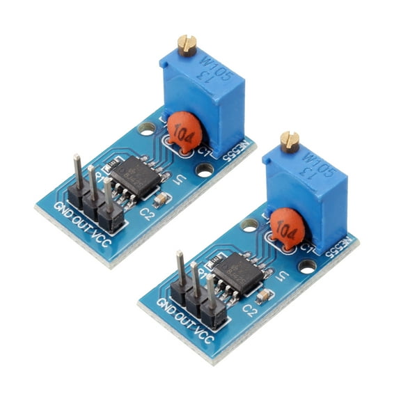 DC 5-12V NE555 Square Wave Output Pulse Adjustable Frequency Module 2PCS