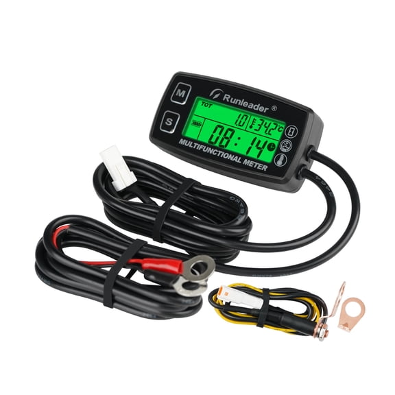 DC 5~30V Power/Replaceable Battery Hour Meter Tachometer Engine Temperature Gauge For Tractor Lawn mower