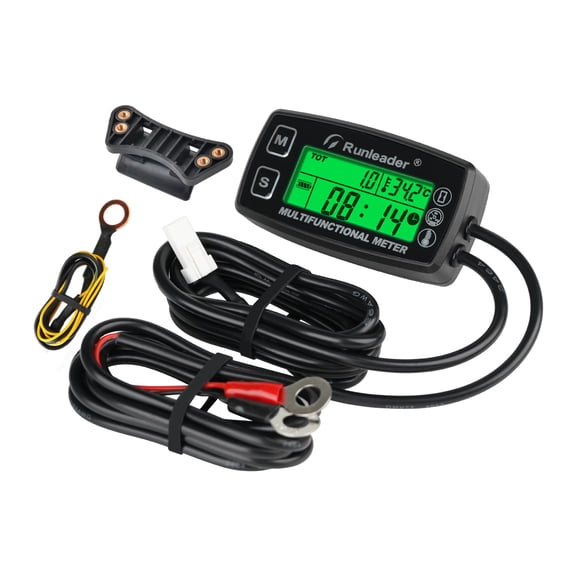 DC 5~30V Power/Replaceable Battery Hour Meter Tachometer Engine Temperature Gauge For Tractor Lawn mower