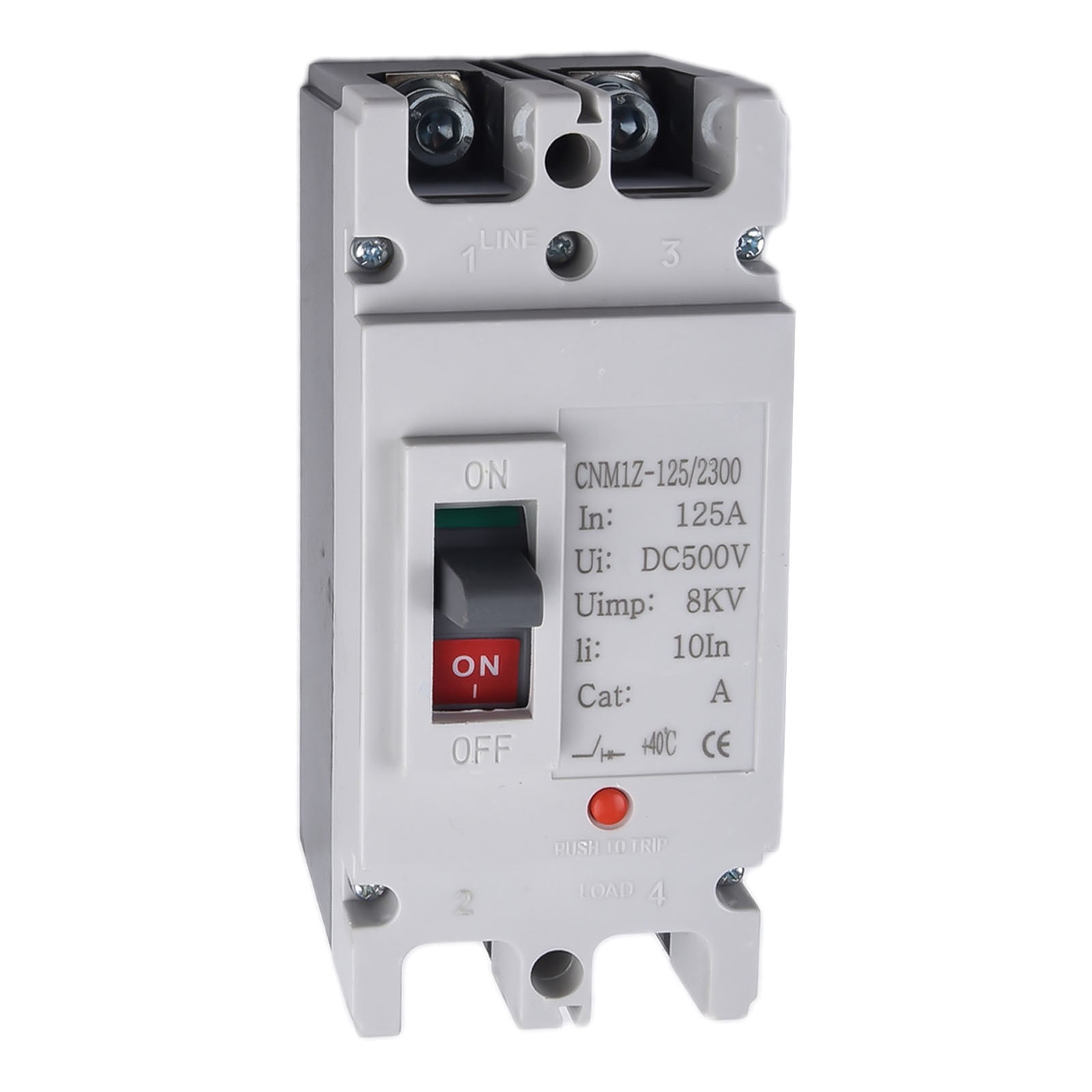 DC 500V Circuit Breaker Battery Protector MCCB Solar PV Car Power Short Ciruit Cut Off Circuit Breaker 125A