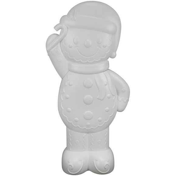 Paint Your Own Lighted Blow Mold Gingerbread Man Outdoor Christmas Decoration, White, 55.1", by Holiday Time