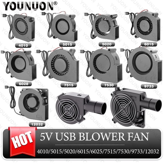 DC 5V USB 5015 7515 7530 Blower Cooling Fan Brushless Motor Case Fan Blower Fan Humidifier Fan Induction Cooker Fan