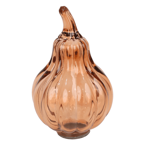 Glass Pumpkin Decoration, Orange, 6.25", Harvest by Way To Celebrate