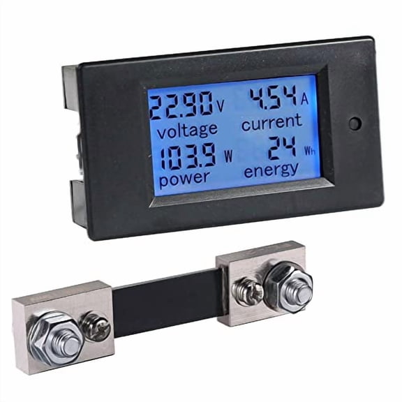 DC 6.5-100V 0-100A LCD Display Digital Current Voltage Power Energy Meter Multimeter Ammeter Voltmeter with 100A Current Shunt